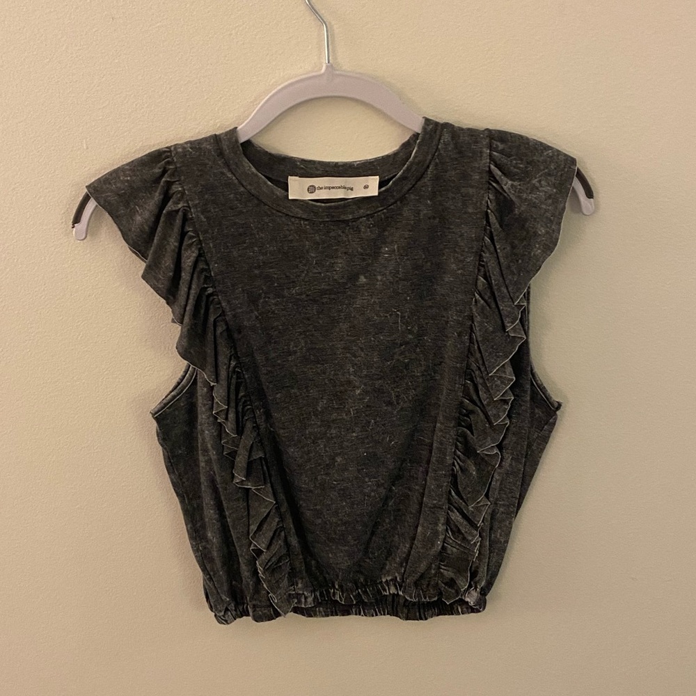 Impeccable Pig Grey Crop Top